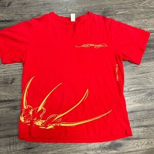 Ed Hardy Red Dragon Tee Size XXL Great Preowned Condition